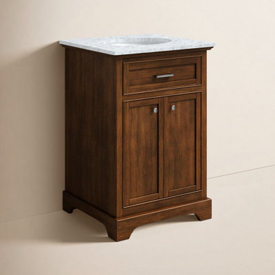 Hermes 24'' Single Bathroom Vanity with Marble Top