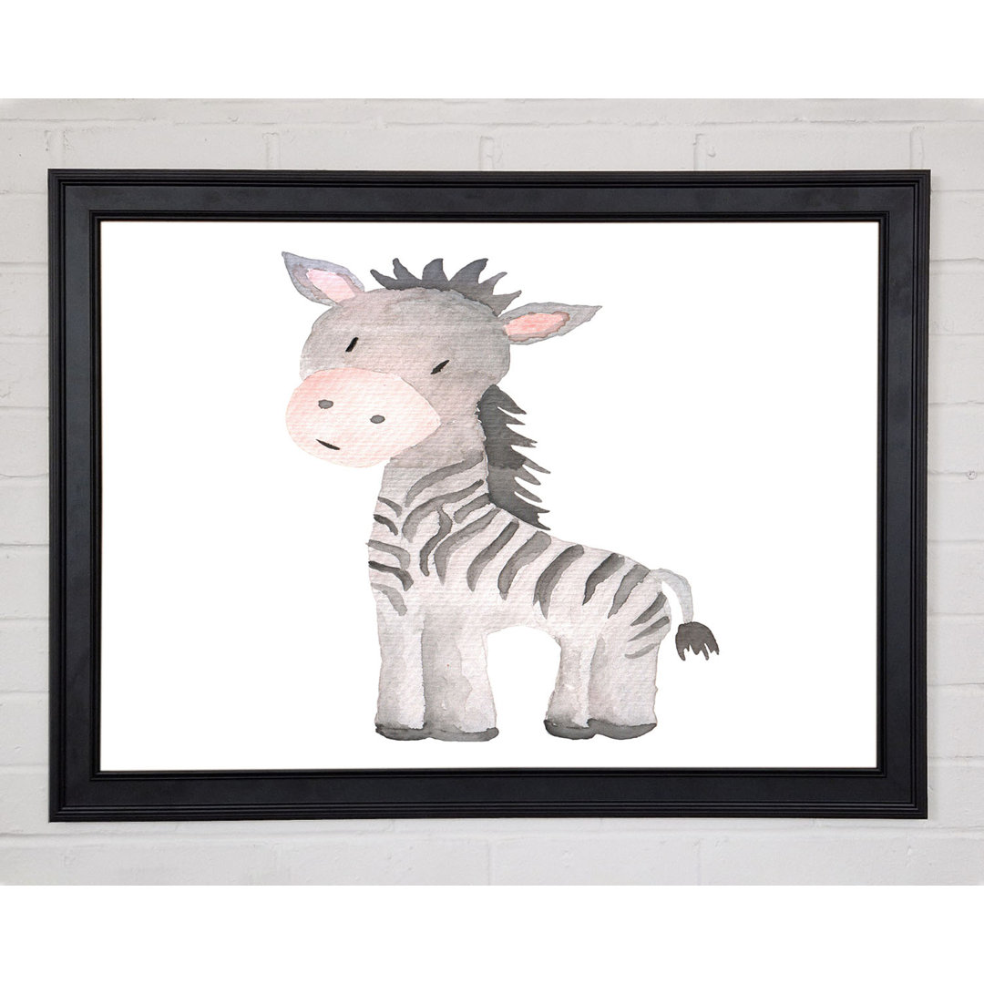 Freundliches Zebra Gerahmter Druck