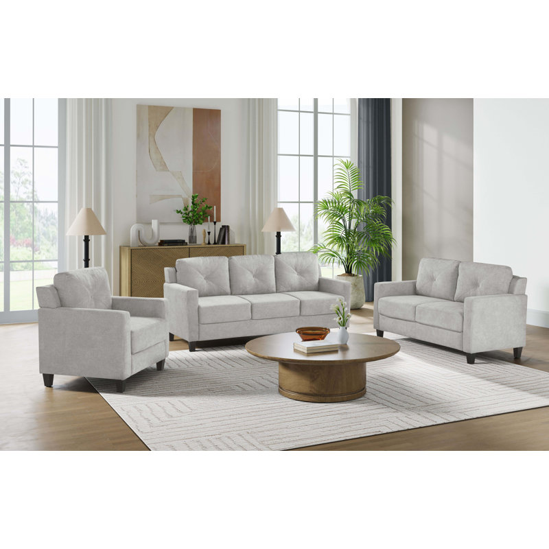 Chaise rembourrée Melo, Tissu taupe