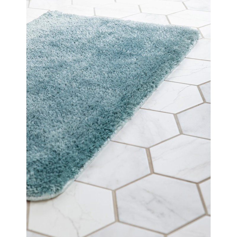 Tapis de bain Ebern Designs, Bleu cendré