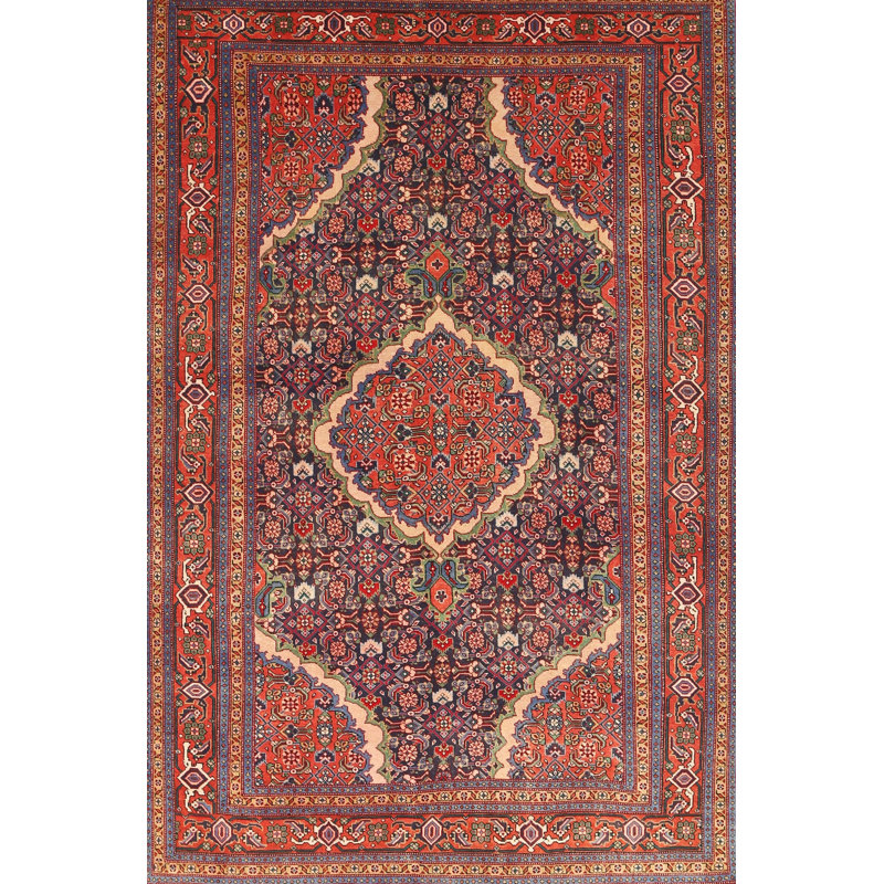 Tapis rouge/beige/brun traditionnel Zeidler, Rectangle 5 pi x 7 pi