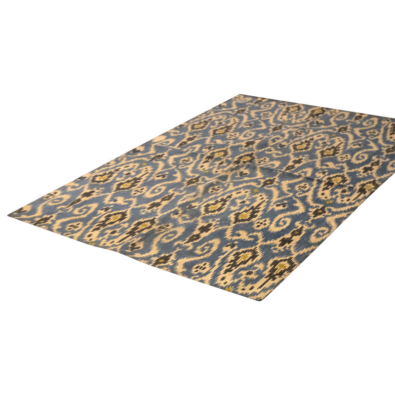 Flatweave Wool Ikat Area Rug in Blue And Multi