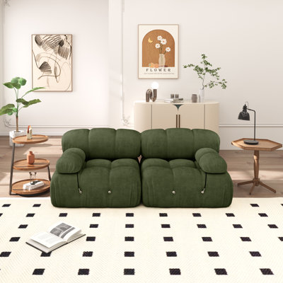 Causeuse modulaire en velours Hansika 70,8 po