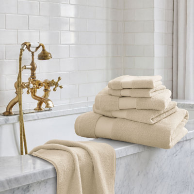 6-Piece 6-Piece Cotton Bath Towel Set,Sand