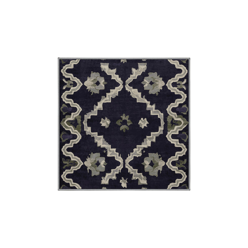 Tapis mauve soyeux et moelleux, Carré 7 pi