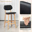Ensemble de 2 tabourets de bar, hauteur comptoir avec pieds en bois massif