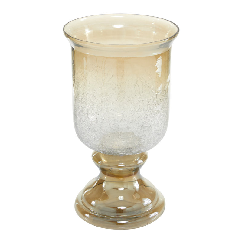 14" Glass Tabletop Hurricane, Bronze