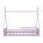 Lit simple en bois avec clôture, rose-525400732