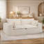 Causeuse en velours côtelé avec coussin moelleux et coussin décoratif-241651561