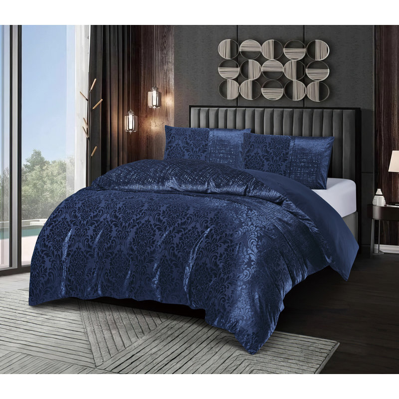 Emilia Duvet Cover Set Double Pink, Blue, King Duvet Cover + 2 Pillowcases