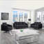 Causeuse moderne chic en velours noir Hadriano