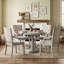 Ensemble de table de salle à manger ronde extensible rétro en chêne avec quatre fauteuils rembourrés-1738239485