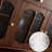 Nut-brown Solid Wood Glass Sideboard