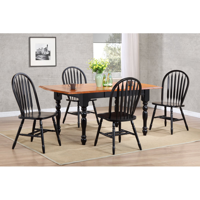 Azizi 4 - Person Solid Wood Top Four Leg Dining Set