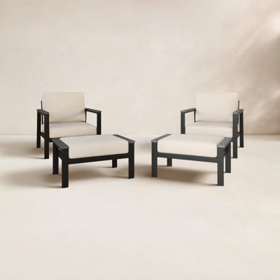 Townsend Patio Chair Sunbrella Cushions and Ottoman