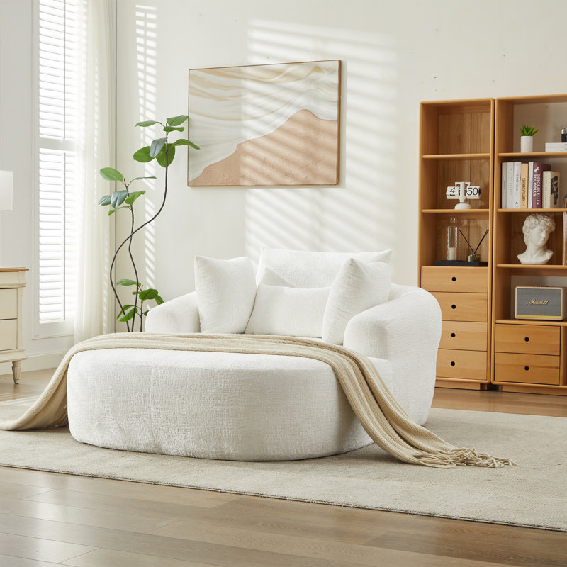 Upholstered Chaise Lounge, White