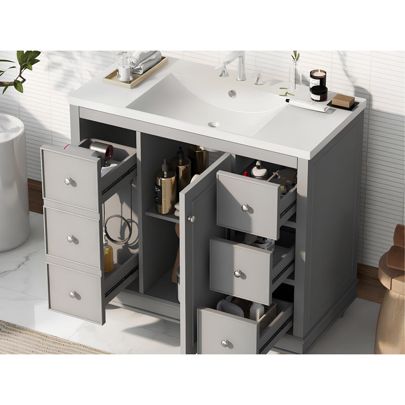 18.00'' Single Bathroom Vanity with Ceramic Top