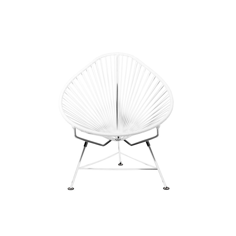 Outdoor Lounge Chair, Clear/Chrome