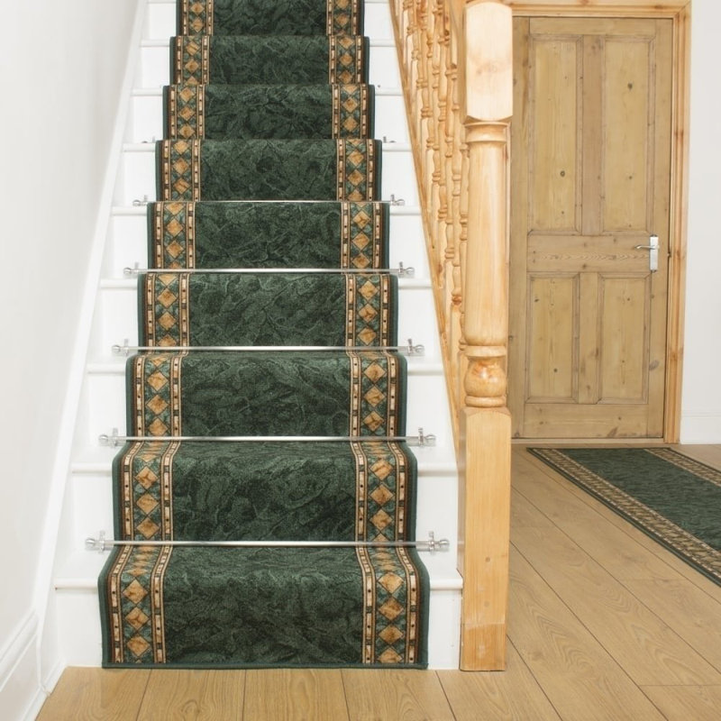 Stair Runner Damask Area Rug, Runner 100 x 480 cm