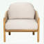 Fauteuil club d'extérieur en bois avec coussin-1028582229