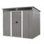 Rangement extérieur en métal 8 pi x 6 pi avec portes coulissantes verrouillables et plaque transparente pour le jardin, pelouse (gris) (W540P185311)