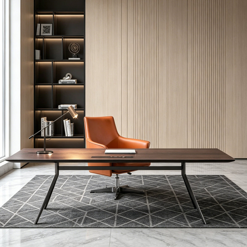 Bureau italien minimaliste, H 29,53 po x l 78,74 po x P 35,43 po
