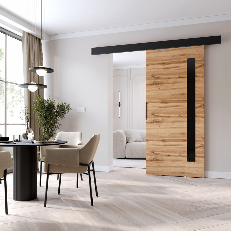 Sliding Door Prim G, Interior Door, 96cm x 205cm, Wotan Oak/Black