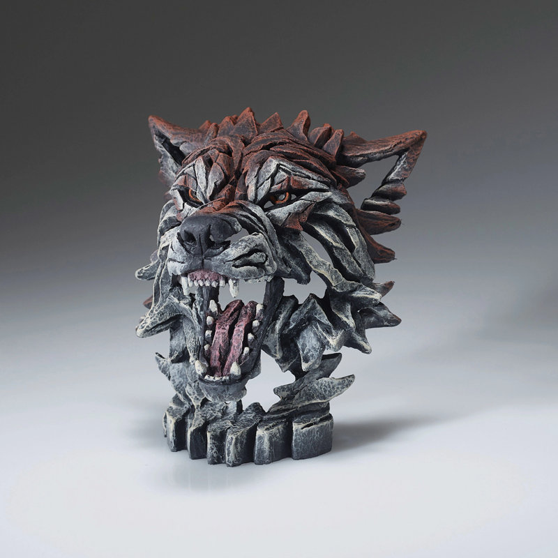 Figurine edge sculpture mini buste de loup 5 po de hauteur