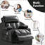 Fauteuil inclinable électrique avec massage, chauffage et amp; USB | Polaire | Noir