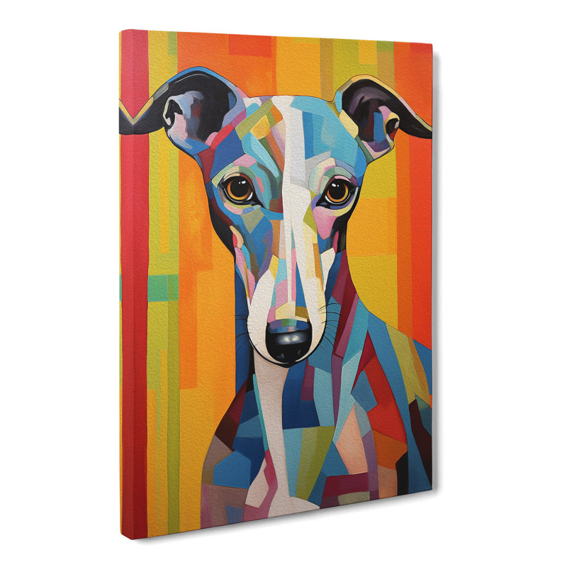 Whippet Informel No.2 - Wrapped Canvas, 76cm H x 50cm W x 3cm D