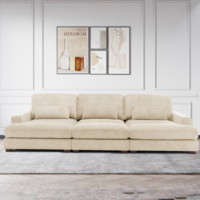 Canapé modulaire en velours côtelé 127,6 po