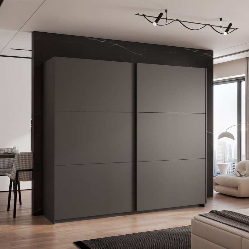 TORVIN 2 Door Wardrobe, Anthracite, Without Mirror