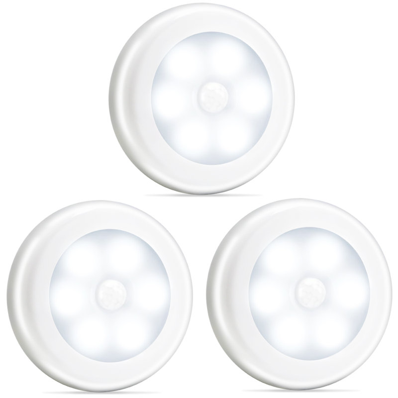 LED Motion Sensor Lights - Cordless Battery Powered Built-in Magnets Optional Sticky Pads - Motion Sensing Bathroom Hallway Closet Nightlight