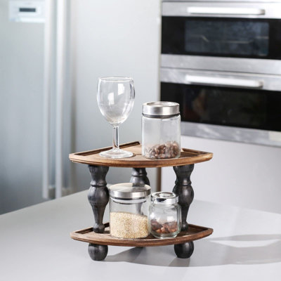 Counter Caddies ™ STAINED Finish CORNER Shelf Culinary