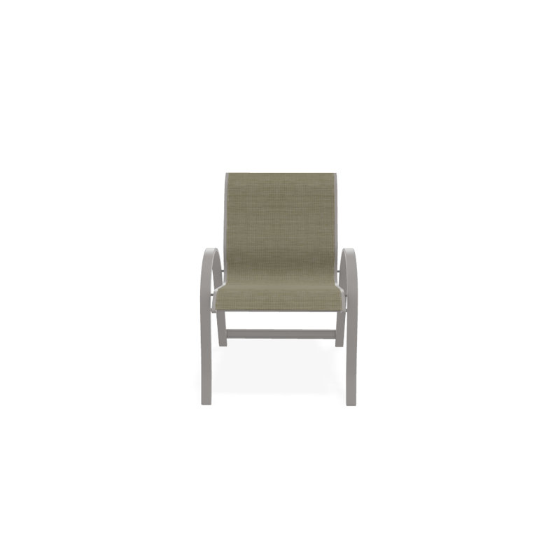 Aruba Stacking Patio Dining Armchair, Warm Gray