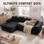 3 Seater Corduroy Sofa & Chaise-989797055-985689598