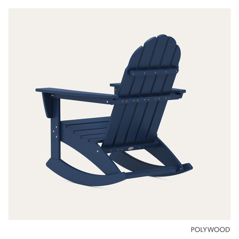 POLYWOOD Vineyard Adirondack Rocking Chair, Navy