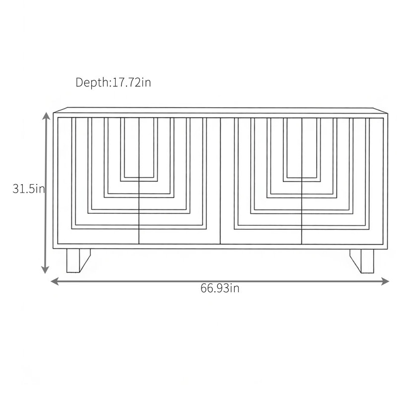 High-End Multi-Functional Sideboard, Black