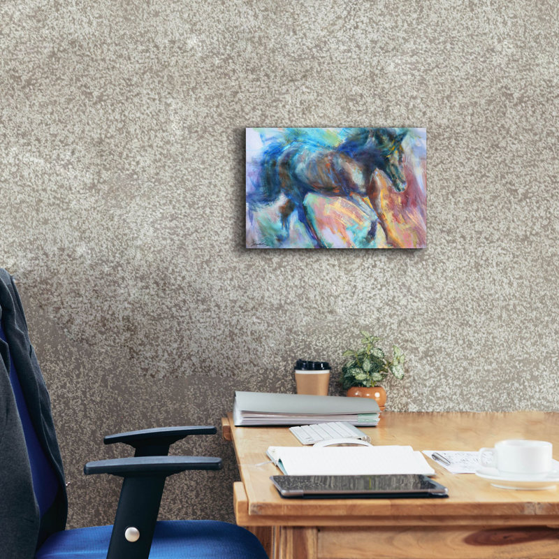 «Erlen Equine Fiesta» par Robert Campbell - impression sur toile tendue, H 12 po x l 18 po x P 0,75 po