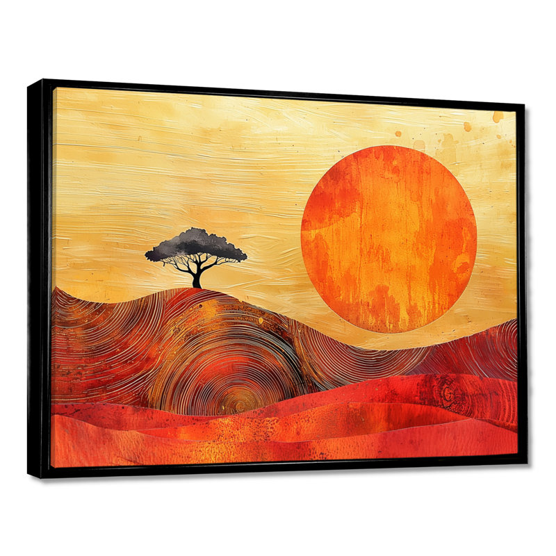 Iselda, lever de soleil, paysage du Sahara en Afrique - désert, art mural, Noir, noir, noir, noir, H 24 po x l 32 po