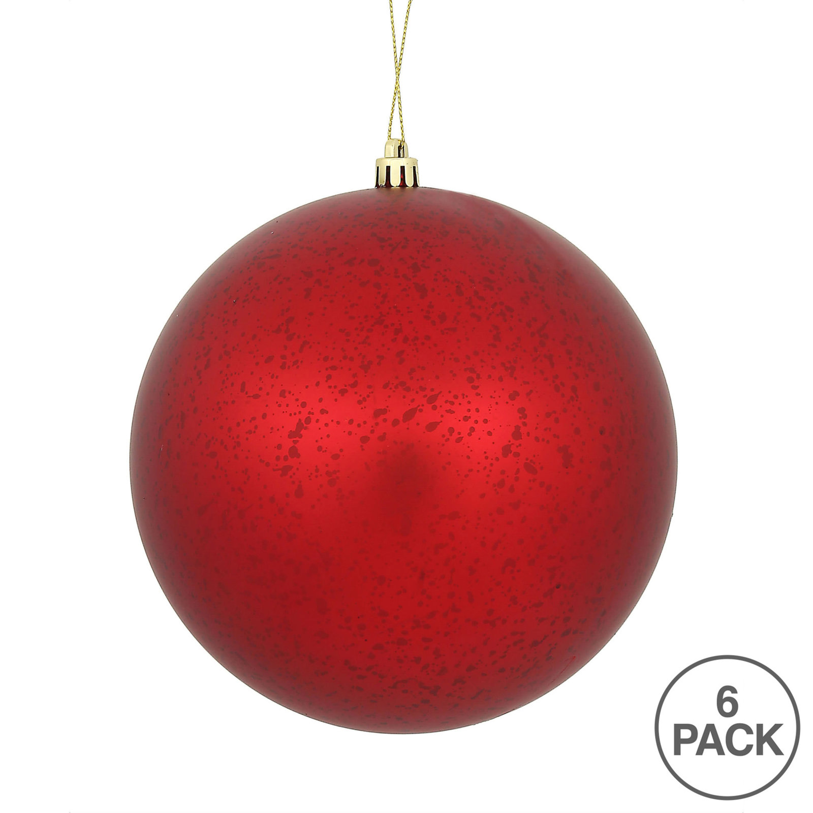Shatterproof Bauble, 4" H x 4" W x 4" D, Red