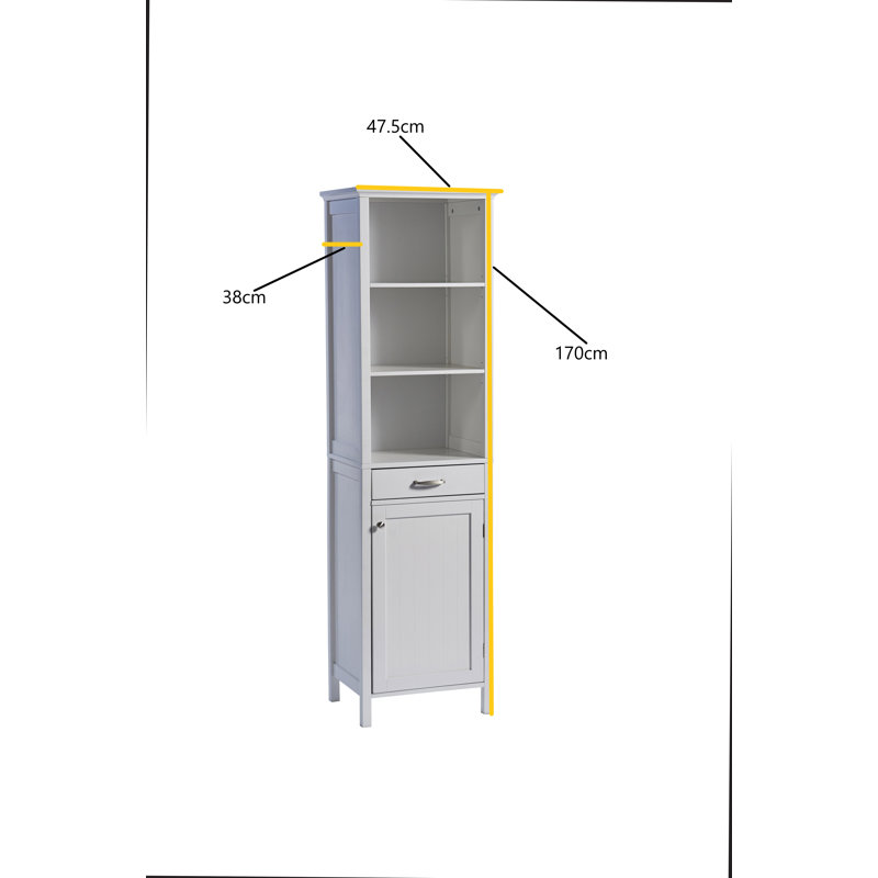 Tall Storage Bathroom Cabinet, Grey