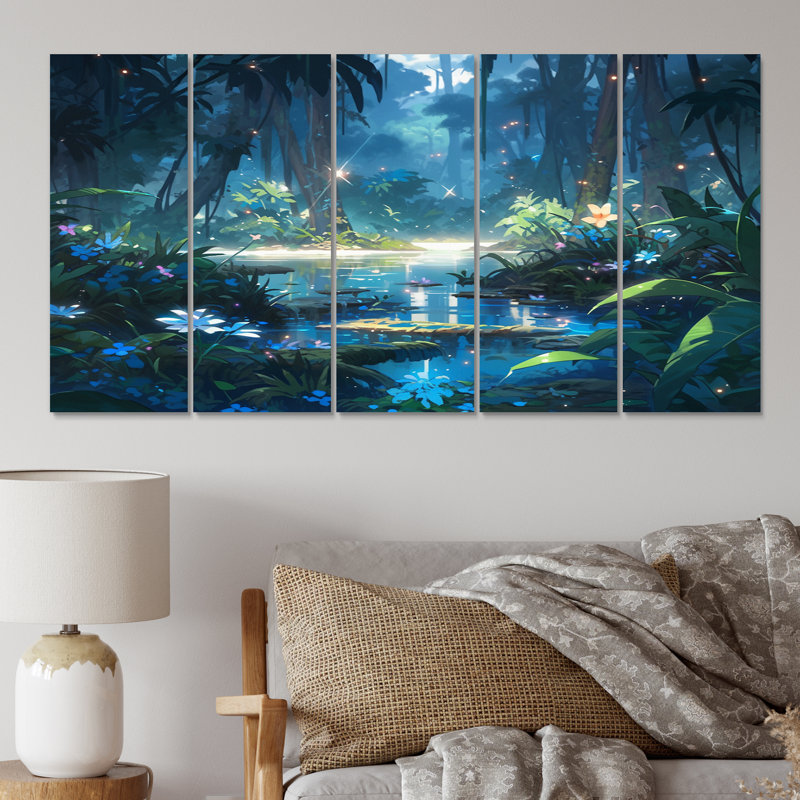 Wild Jungle - Forest Canvas Print - 5 Equal Panels