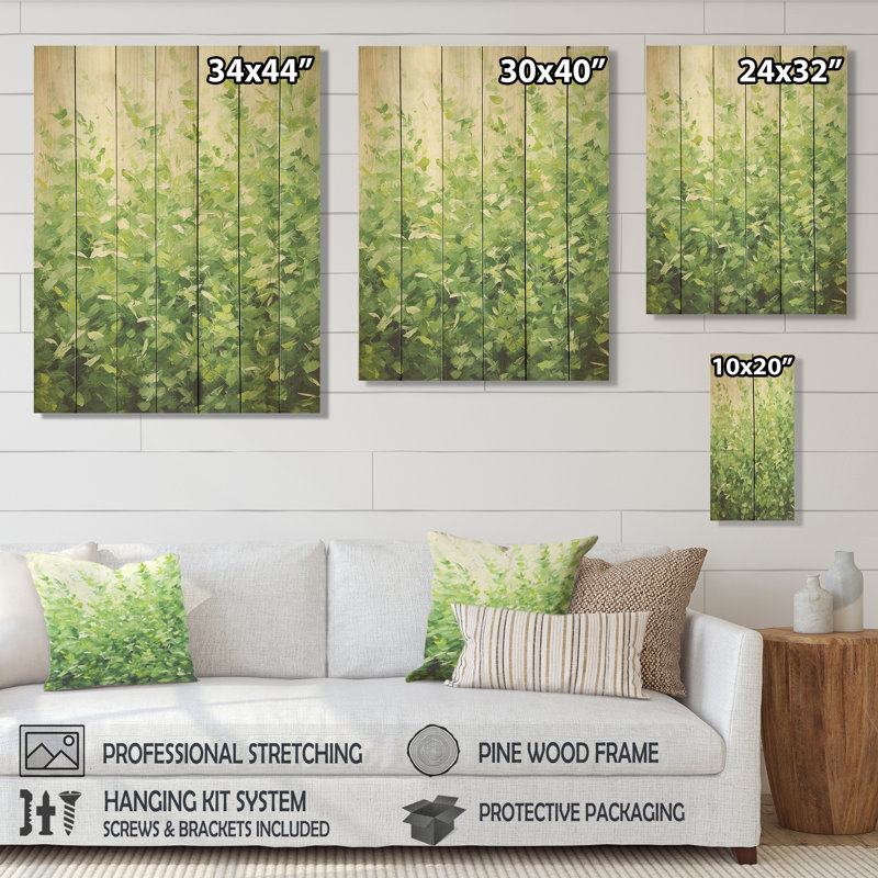 Herbes Thym Passage II - Herbes florales sur bois, H 20 po x l 10 po