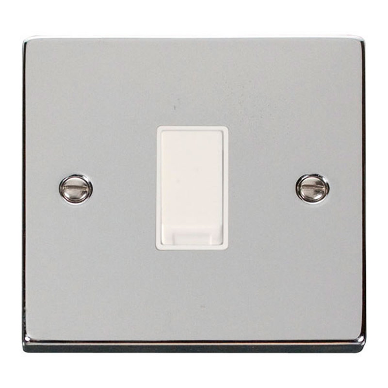 Polished Chrome 10A 1 Gang 2 Way Light Switch