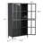 Premium Black Metal Storage Cabinet With Tempered Glass Doors, Adjustable Shelves, Anti-Tipping Device, Magnetic Silent Closure, And Adjustable Feet For Home And Office Use