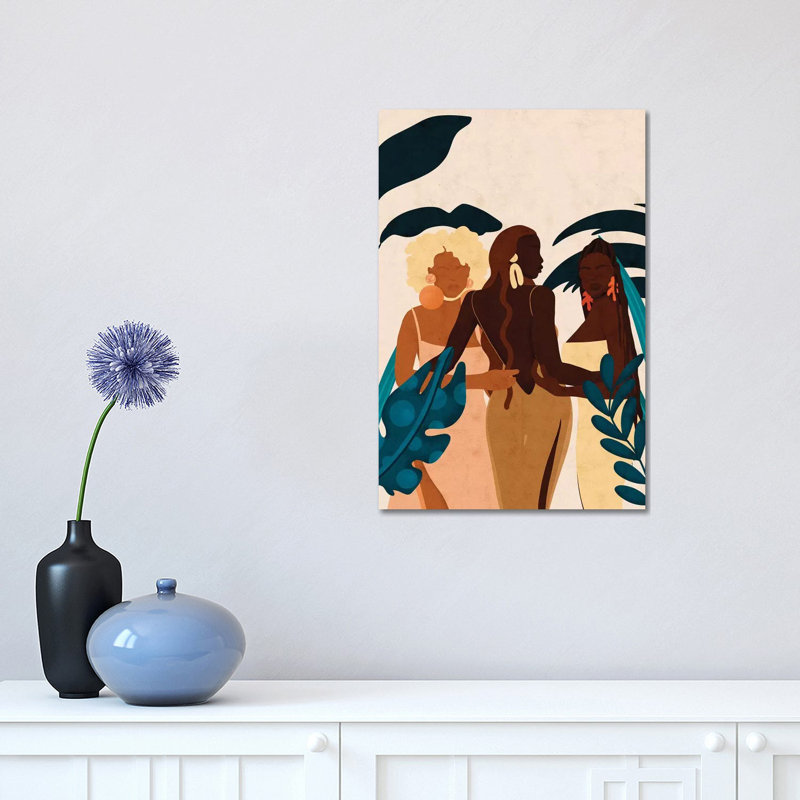 Sisters by Reyna Noriega - Print on Canvas, 20.32 cm H x 30.48 cm W, No Framed