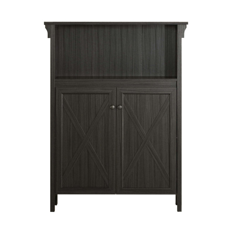 Lancaster 1 - Shelf Storage Cabinet Rebrilliant Finish: Black