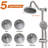 Brushed Nickel Shower With 6 Inch Rain Head And Handheld, Creating A Spa-Like Experience 2.5 Gpm Flow Rate, Handheld For Enhanced-127676663