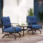 Ensemble berçant d'extérieur 3 pièces avec chaises rembourrées et table d'appoint-937385160